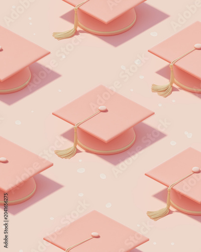 Minimal Graduation Poster Template with Geometric Pastel Background