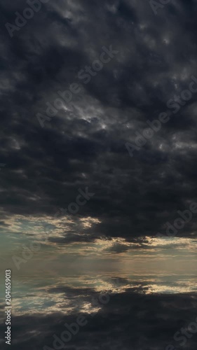 Vertical Ascension Cloudscape With Symmetrical Sky Motion