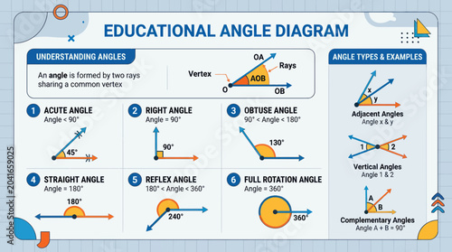 Konstfotografi Educational Angle Diagram: Understanding Angles and Types with Examples