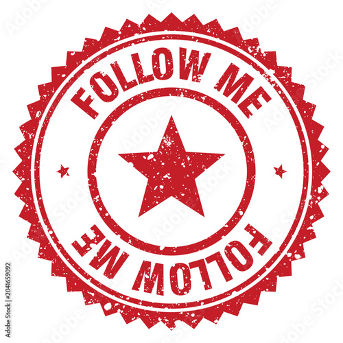 Obraz na płótnie follow me red grunge round stamp. follow me stamp