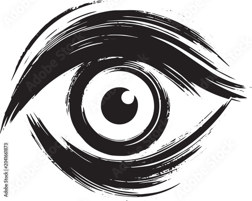 Expressive eye illustration crafted with brushstroke effect for