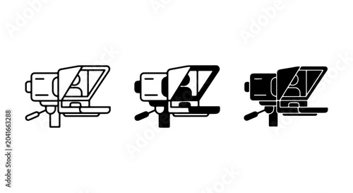 Canvastavla Teleprompter Icon Set, Broadcast Equipment Vector Graphics, Media Production Too
