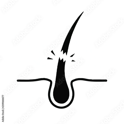 Ingrown hair, black, vector icon, skin irritation, hair care