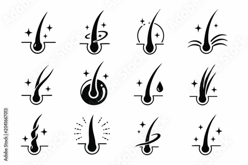 Eyelash, makeup, beauty icons, 12 black vector graphics, mascara, cosmetics symbols, beauty tools
