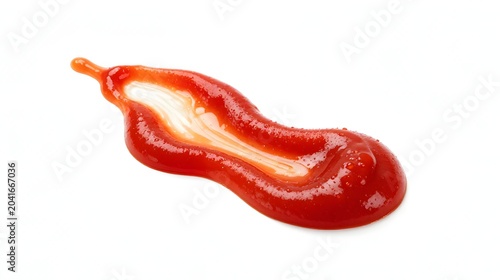 Red ketchup splatter isolated on white background for food decoration transparent background
