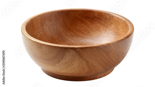 Wooden bowl isolated on white background for food and dish concepts transparent background
