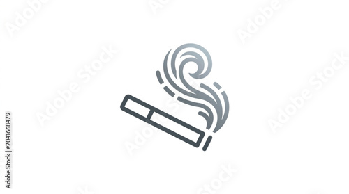 Photos Smoking cigarette with smoke rising in a stylized illustration.