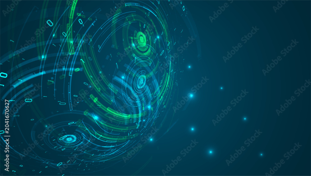 Fototapeta premium Abstract big data visualization. Science globe network data. Graphic concept for design