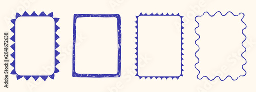 Принти на полотні Stamp frames with border in Italian coastal style