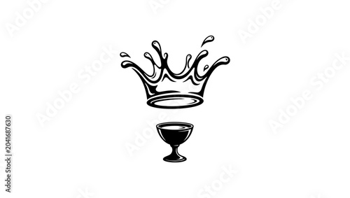 Fotografie para goblet en todos, milk splash crown, Splash Crown Logo vectors, Milk Splash Crown Concept