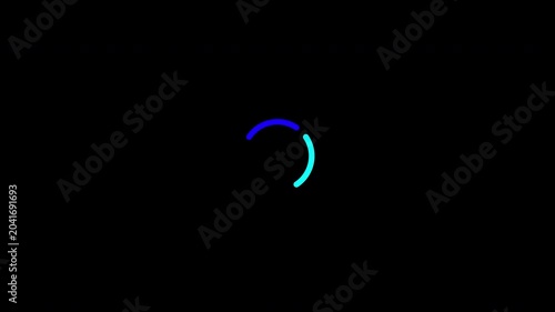 UI Loading Animation 2 Circle Blue and Blue Color Rotate Contrast Loop Transparent Background