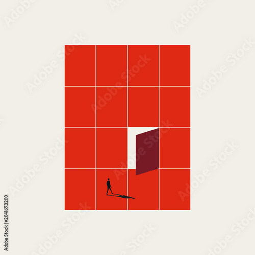 Business opportunity vector concept. Symbol of professional career growth, future opportunity, strategic vision and corporate success. Minimal design eps10 illustration.