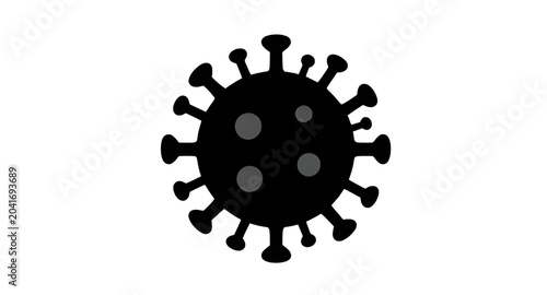 Bild auf Leinwand virussilhouette, virusicon, pathogen, germ, microbe, bacteria, infection, diseas