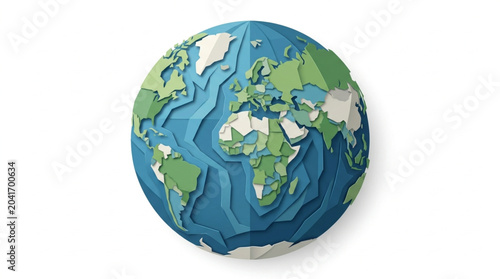 Bild auf Leinwand Clay model of planet Earth showing continents and oceans.