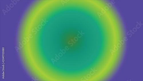Gradient circular pattern exhibits a soft transition from deep purple edges to a bright lime green center to offer a refreshing and modern visual background for digital media and creative content.