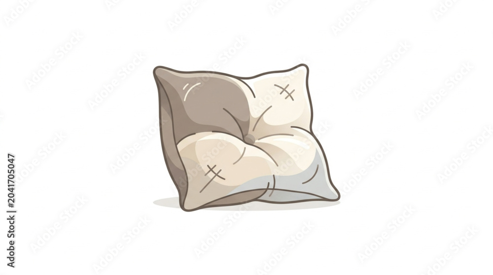 Naklejka premium Comfortable Soft Cushion for Relaxation and Sleep.