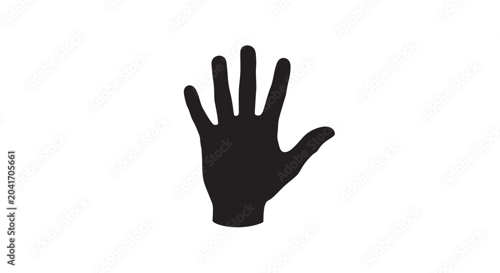 Fototapeta premium hand silhouette on white background black shape