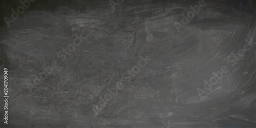 Schilderij op canvas An empty vintage blackboard with a dirty dark grey stone texture and a grunge co