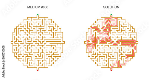 Konstfotografi Circular Maze Puzzle Collection with Solutions
