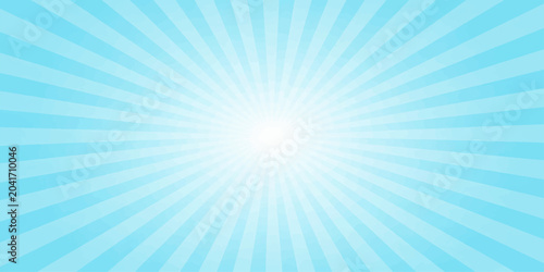 Cuadro en lienzo Abstract blue sunburst rays background with bright glowing beams sky shine radia
