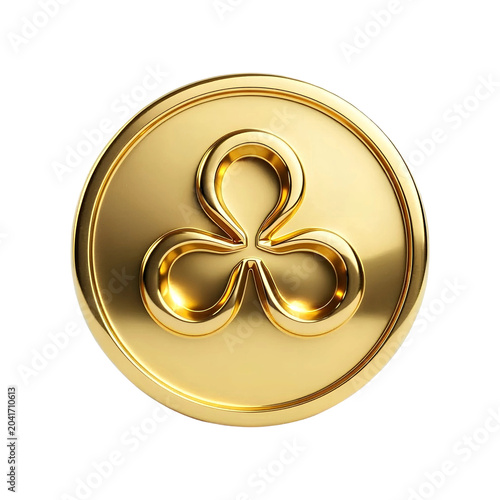 Golden Shamrock Coin St Patrick Lucky Symbol Design