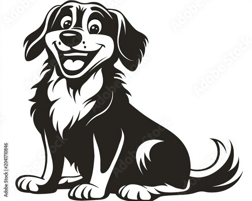 Adorable Cartoon Puppy Character with Big Eyes, Happy Expression, Great for Pet-Related Designs