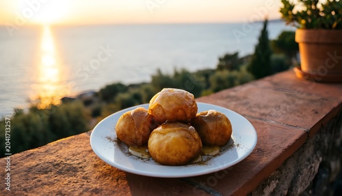 Sunset Loukoumades Terrace Scene