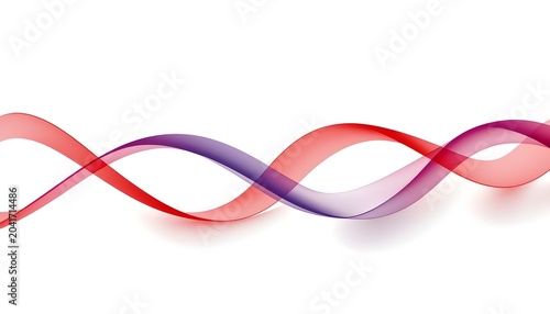 A colorful DNA double helix ribbon on a white background