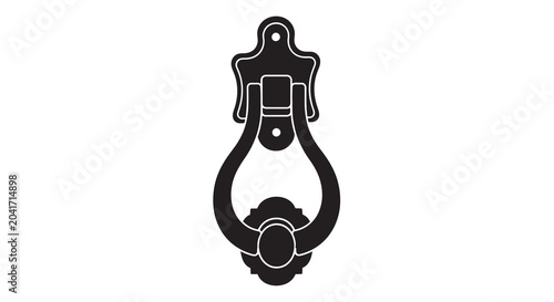 Foto door knocker silhouette on white background black