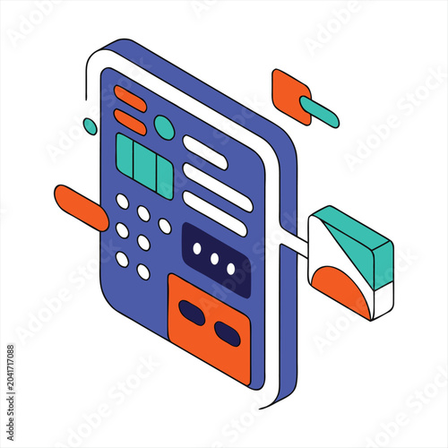 Modern isometric dashboard icon designed for SaaS applications, analytics tools, business intelligence systems, and cloud software solutions.