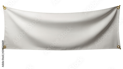 Billede på lærred Blank white fabric banner with grommets for hanging