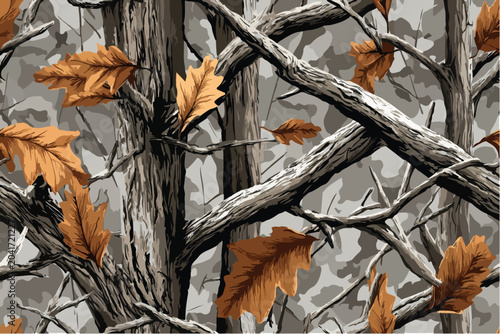 Canvas-taulu a camouflage pattern made of branches and leaves,showcasing the beauty and intricacy of nature