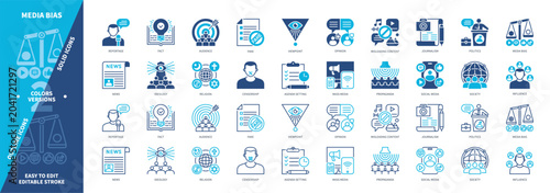 Canvas Print Media Bias icon set