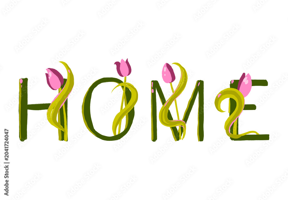 Fototapeta premium Whimsical illustration of the word 