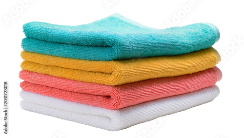 Fotografia Stack of colorful microfiber cleaning cloths