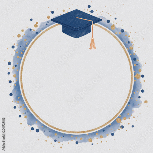 Graduation Border Template with Elegant Academic Copy Space