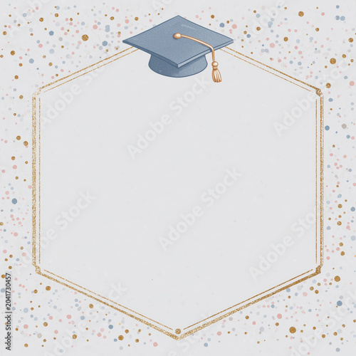 Graduation Border Template with Elegant Academic Copy Space