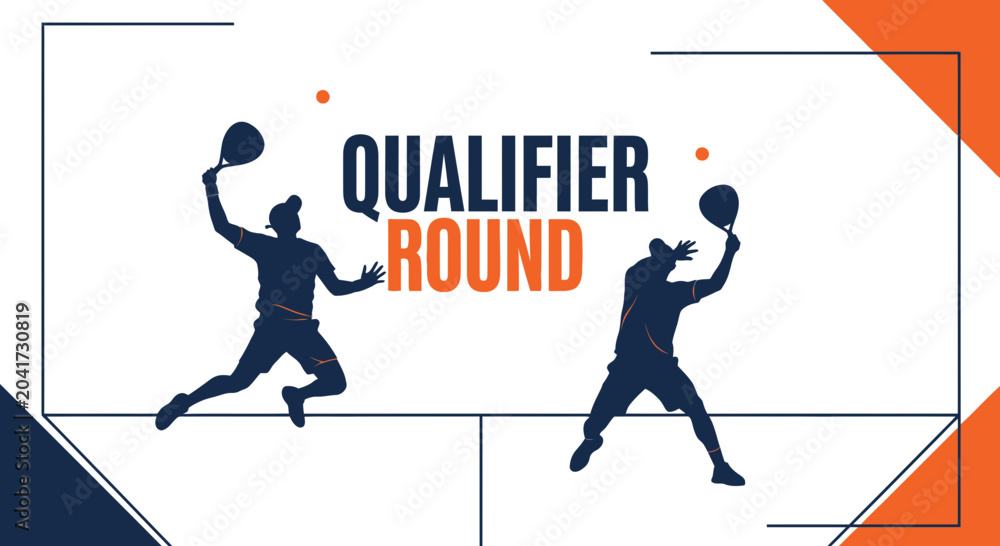 Fototapeta premium Dynamic Tennis Players Competing In A Grand Qualifier Round Championship Tournament Illustration