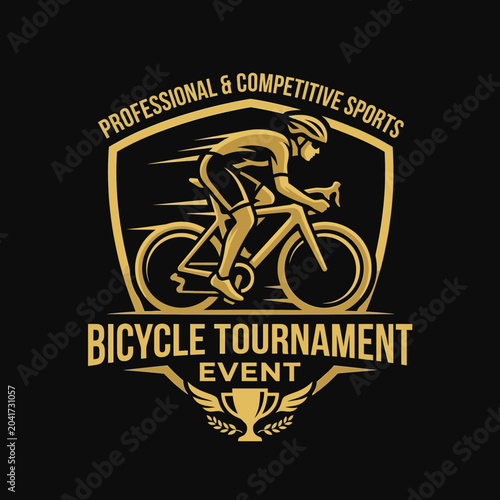 Elegant Bicycle Tournament Logo: Professional Cycling Event Emblem and Competitive Sports Design