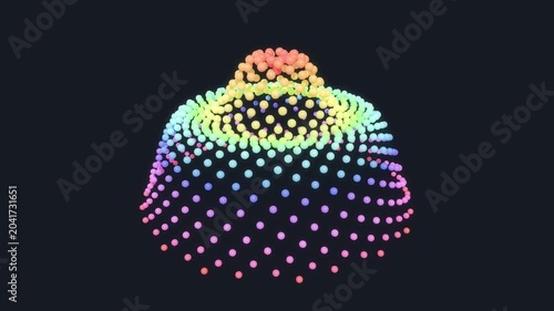 Color rainbow spheres wave able to loop endless 4k