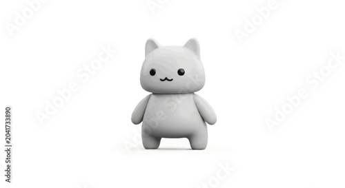 Φωτογραφία Cute small white cat character in a standing pose