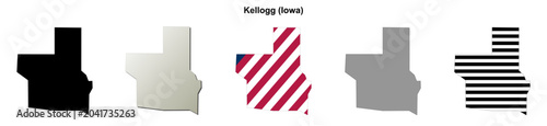 фотографія Kellogg (Iowa) blank outline map set