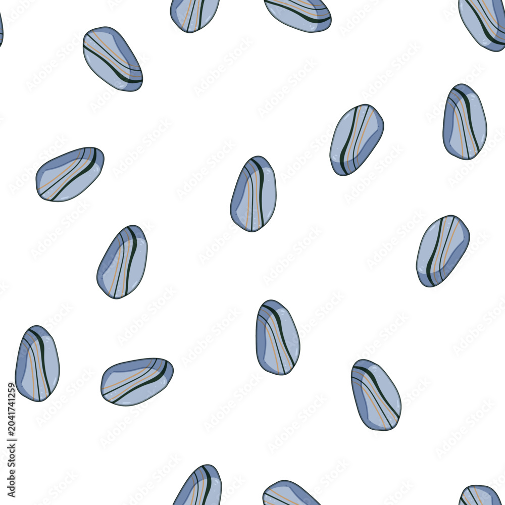 Fototapeta premium pattern Smooth river stone featuring a calming pattern of natural green and orange stripes, perfect for concepts of balance, nature, and organic design, isolated on a clean white background