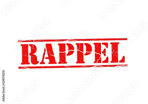 Red grunge rappel warning sign with distressed texture and bold typography for extreme sports safety communication and climbing adventure concepts isolated on a transparent background