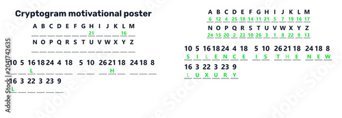 Fotografía Cryptogram motivational poster featuring a secret code game