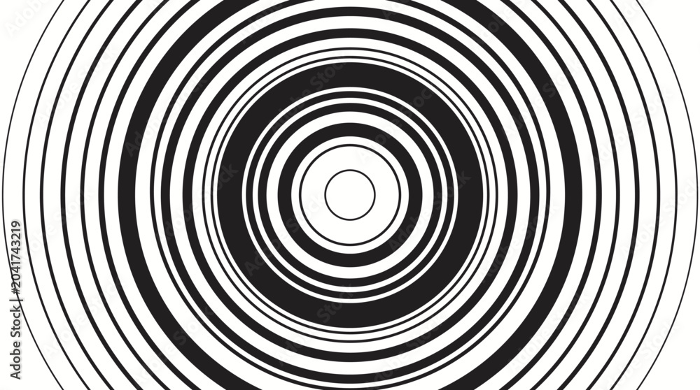 Fototapeta premium Black and white optical illusion circles.