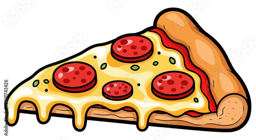 Delicious Pizza Slice Icon Isolated on Transparent Background