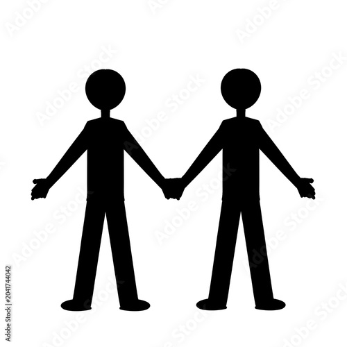 two businessmen shaking hands. Hand-drawn black and white illustration of two people shaking hands, symbolizing teamwork, cooperation, and mutual trust