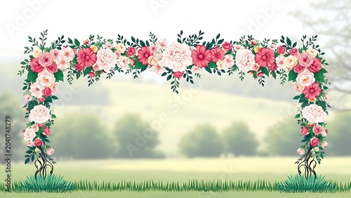 Beautiful wedding flower arch 