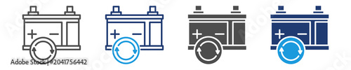 Schilderij op canvas lithium battery icon set multiple style